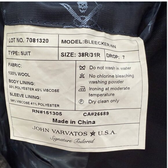 John Varvatos Bleecker Blazer Jacket Navy Cerruti Prestige 130's Wool Luxury - Picture 9 of 16
